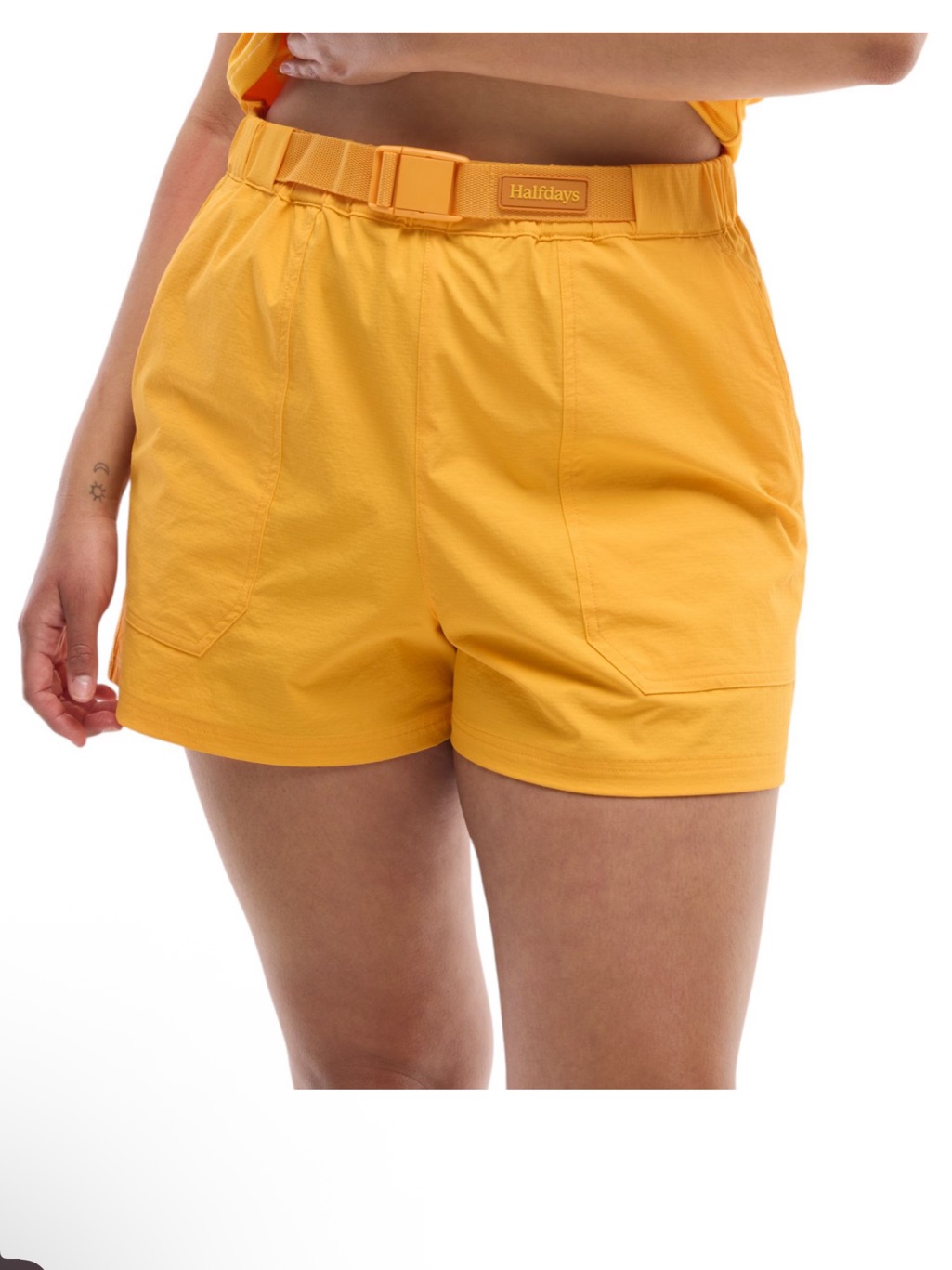 Nwt Halfdays Women's Rosalie Belted Trail Shorts Sz M $75